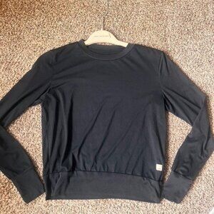 Vuori featherweight crewneck with banded waist XS black